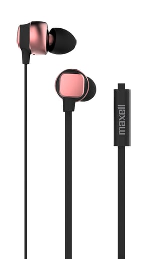 Maxell Metallix Hörlurar, trådbundna, in-ear, samtal/musik, roséguld