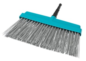 Gardena 03609-20 Outdoor Broom, Stiff Bristles, Plastic, Blue, Gray