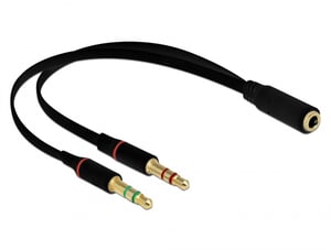 DeLOCK 65967 kabel audio 0,2 m 3.5mm 2 x 3.5mm Czarny