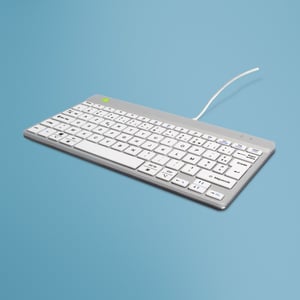 R-Go Tools Ergonomische R-Go Compact Break-Tastatur, mit Software für Pausen, AZERTY (FR), kabelgebunden, weiß