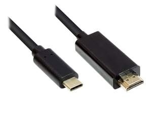 Alcasa GC-M0100 adapter kablowy 1 m HDMI Typu A (Standard) USB Type-C Czarny