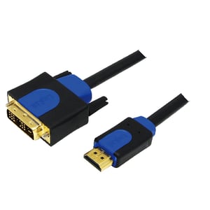 LogiLink CHB3102 Cable Adapter, 2 m, HDMI to DVI-D, Black, Blue