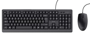 Trust TKM-250 tangentbord Medföljande mus Kontor USB QWERTZ Tysk Svart