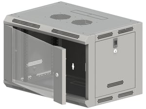 A-LAN SW-9U-600-600-N-DSJ-OP-RP-B-S Stand Wall-Mounted Cabinet Gray
