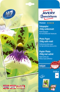Avery Premium Inkjet A4 250g White Satin-Matte