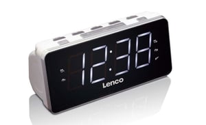 Lenco CR-18 Radio mit digitaler Uhr, schwarz, silber