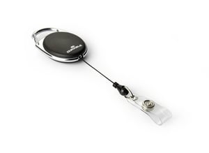 Durable BADGE REEL STYLE Badge Reel, Black, 10-pack
