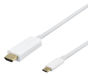 Deltaco 140020 1 m HDMI Type A (Standard) Cable Adapter, White