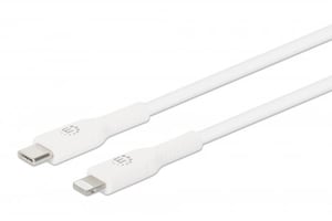 Manhattan 394505 Telefonkabel, weiß, 0,5 m, USB-C-Lightning