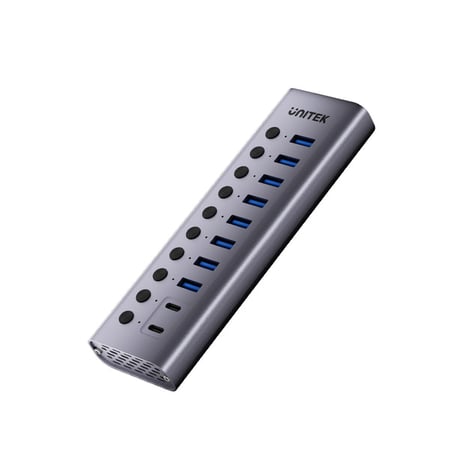 UNITEK H1315B01-EU huby i koncentratory USB 3.2 Gen 2 (3.1 Gen 2) Type-A 5000 Mbit/s Szary