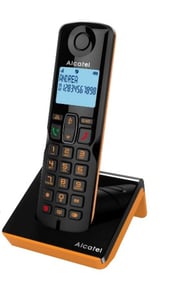 Alcatel S280 SOLO ORANGE DECT-Telefon Name und Identifizierung des Anrufers Schwarz, Orange