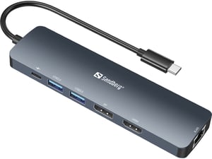 Sandberg 136-43 stacja dokująca USB 3.2 Gen 1 (3.1 Gen 1) Type-C Szary