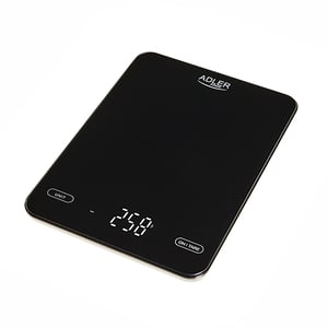 Adler AD 3177B Kitchen Scale, Black, Rectangular Top, Electronic Kitchen Scale