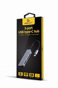 Gembird UHB-CM-CRU3P1U2P2-01 Wired USB 3.2 Gen 1 (3.1 Gen 1) Type-A Docking Station, Silver