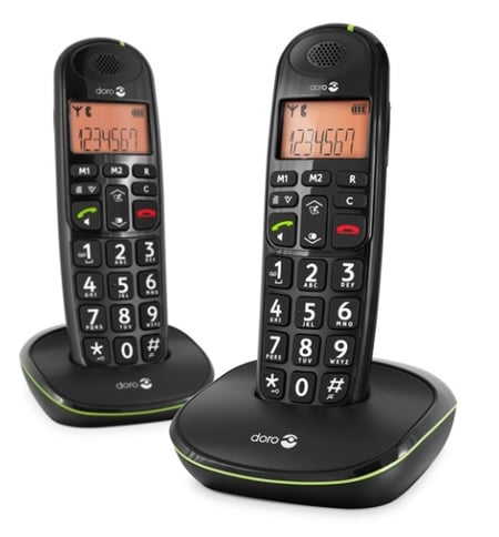 Doro PhoneEasy 100w Duo Telefon w systemie DECT Czarny