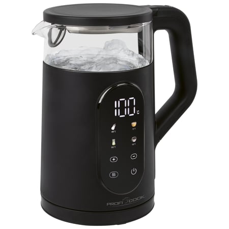 ProfiCook PC-WK 1328 G czajnik elektryczny 1,7 l 2200 W Czarny, Przezroczysty