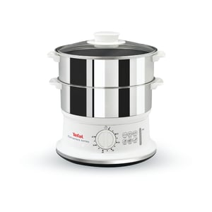 Tefal VC1451 2-basket steam pressure cooker. Freestanding, 900 W, White, Stainless Steel