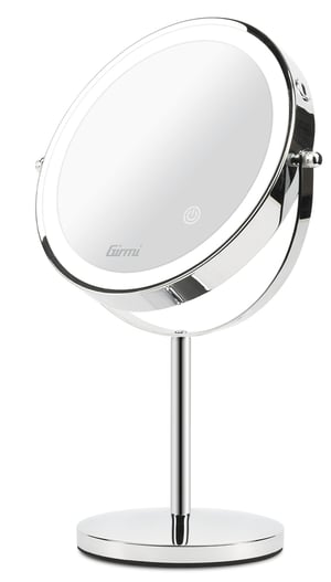Girmi BE02 Makeup Mirror, Freestanding, Round, Stainless Steel