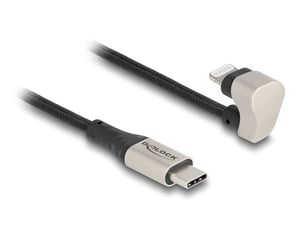 DeLOCK USB Type-C to Lightning Data and Charging Cable for iPhone and iPad, 180° Angled, 2 m, MFi