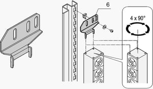 Schroff Mounting bracket for socket strip