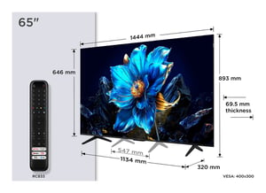 TCL P7K 65P7K Telewizor 165,1 cm (65") 4K Ultra HD Smart TV Wi-Fi Metaliczny 450 cd/m²