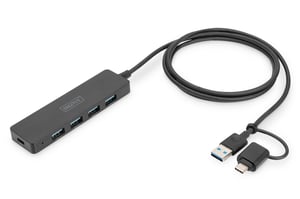 Digitus USB 3.0-koncentrator, 4-portars, Slim Line