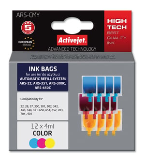 Activejet System uzupełnień ARS-CMY (woreczki do systemów ARS; 12 x 4 ml; kolor)