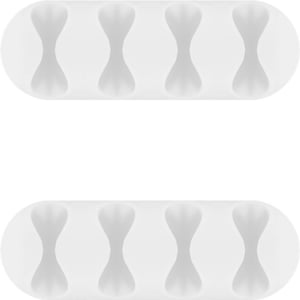 Goobay 70400 Cable Organizer, Universal Cable Holder, White, 2-pack