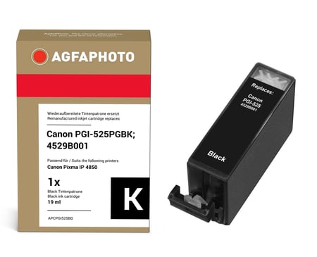 AgfaPhoto APCPGI525BD nabój z tuszem 1 szt. Zamiennik Standardowa wydajność Czarny