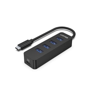 UNITEK uHUB Q4 USB 3.2 Gen 1 (3.1 Gen 1) Type-C 5000 Mbit/s Czarny