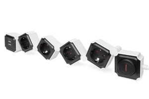 Digitus Flexible 4-fach-Steckdosenleiste mit 2 USB-Anschlüssen