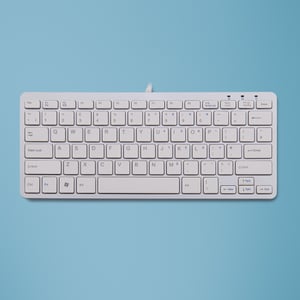 R-Go Tools Ergonomiczna klawiatura, R-Go Compact klawiatura, płaska konstrukcja,układ QWERTY (UK), przewodowa, biała