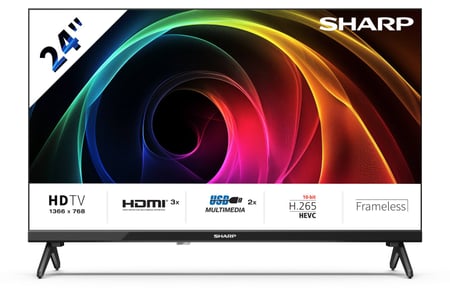 Sharp 24HA1205E Telewizor 61 cm (24") HD Czarny