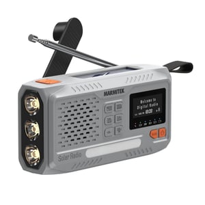 Marmitek 25008643 Radio, tragbar, analog und digital, hellgrau
