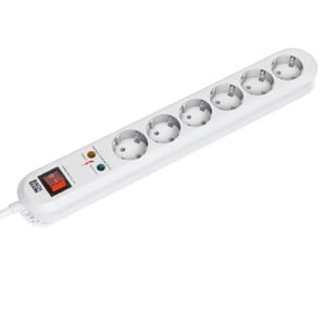 Bachmann Überspannungsschutz, 1,5 m, weiß, 6 x Netzsteckdose, 250 V, 1,5 m