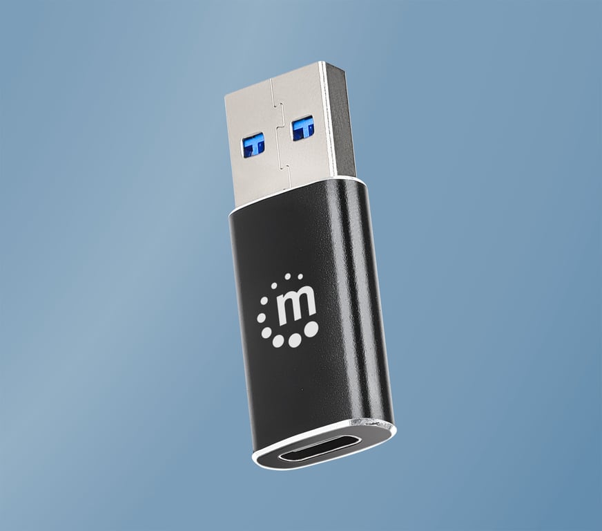 Manhattan 153980 przejściówka do kabli USB A USB C Czarny