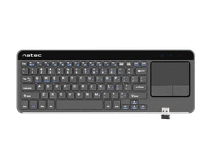 NATEC TURBOT RF Wireless QWERTY TV Keyboard, Black, Silver