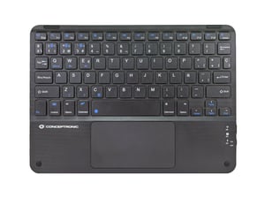 Conceptronic TOBIN01BES Universal Bluetooth QWERTY Keyboard (Spanish Layout), Black