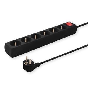 Savio LZ-04 5 m-Verteiler mit 6 Netzsteckdosen, für den Innenbereich, schwarz