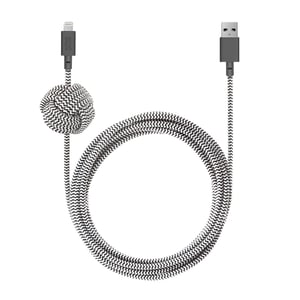 Native Union NCABLE-KV-L-ZEB Lightning-kabel 3 m Svart, Vit