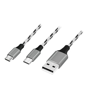 LogiLink CU0202 USB-Kabel USB 2.0 1,2 m USB-A auf USB-C/Micro-USB-A Grau