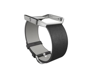 Fitbit FB159LBBKL Smart Personal Accessory Band—Black, Stainless Steel, Leather, Stainless Steel