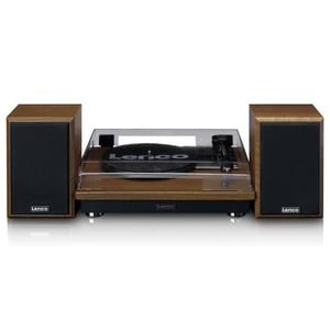 Lenco LS-100WD obrotowy talerz gramofonu Gramofon z napędem pasowym Czarny, Dąb Automatyczny