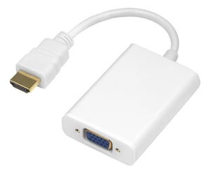 Deltaco R00100029 0.2 m HDMI Type A (Standard) to VGA (D-Sub) Cable Adapter, White
