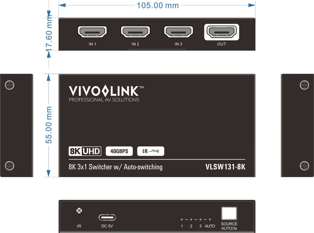 Vivolink VLSW131-8K przełącznik wideo HDMI