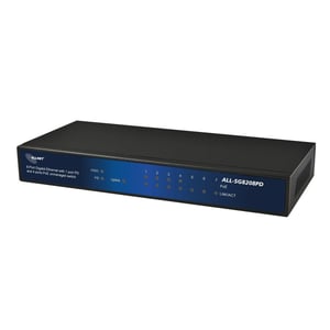 ALLNET ALL-SG8208PD Unmanaged Gigabit Ethernet (10/100/1000) Network Switch with PoE Support, Black