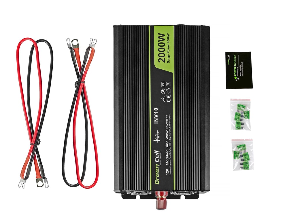 Green Cell INV10 adapter zasilający/ inwentor Automatyczna 2000 W Czarny