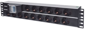 Intellinet 714051 Stromverteilereinheit (PDU) mit 15 Netzanschlüssen, 2U, Aluminium, Schwarz