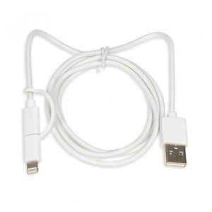 iBox IKUML2W1 USB-kabel 1 m USB A Micro-USB B Vit
