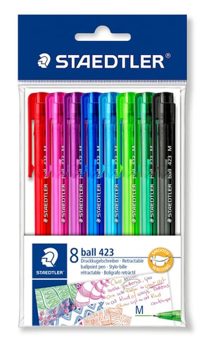 Staedtler 42335MPB8 długopis Czarny, Niebieski, Zielony, Purpurowy, Czerwony, Fioletowy Przyciskany długopis 8 szt.